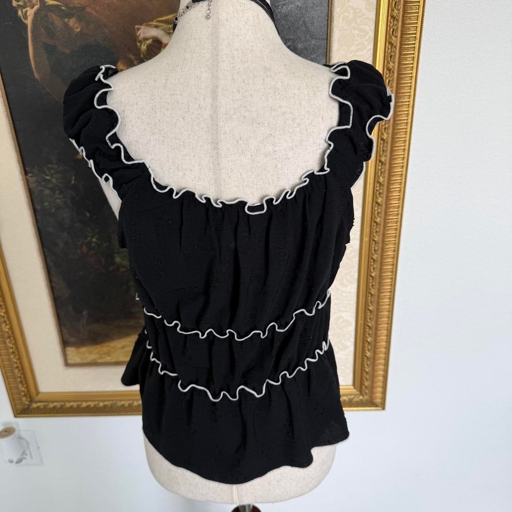 Whimsi Coquette Front Tie Blouse - Picture 3 of 5